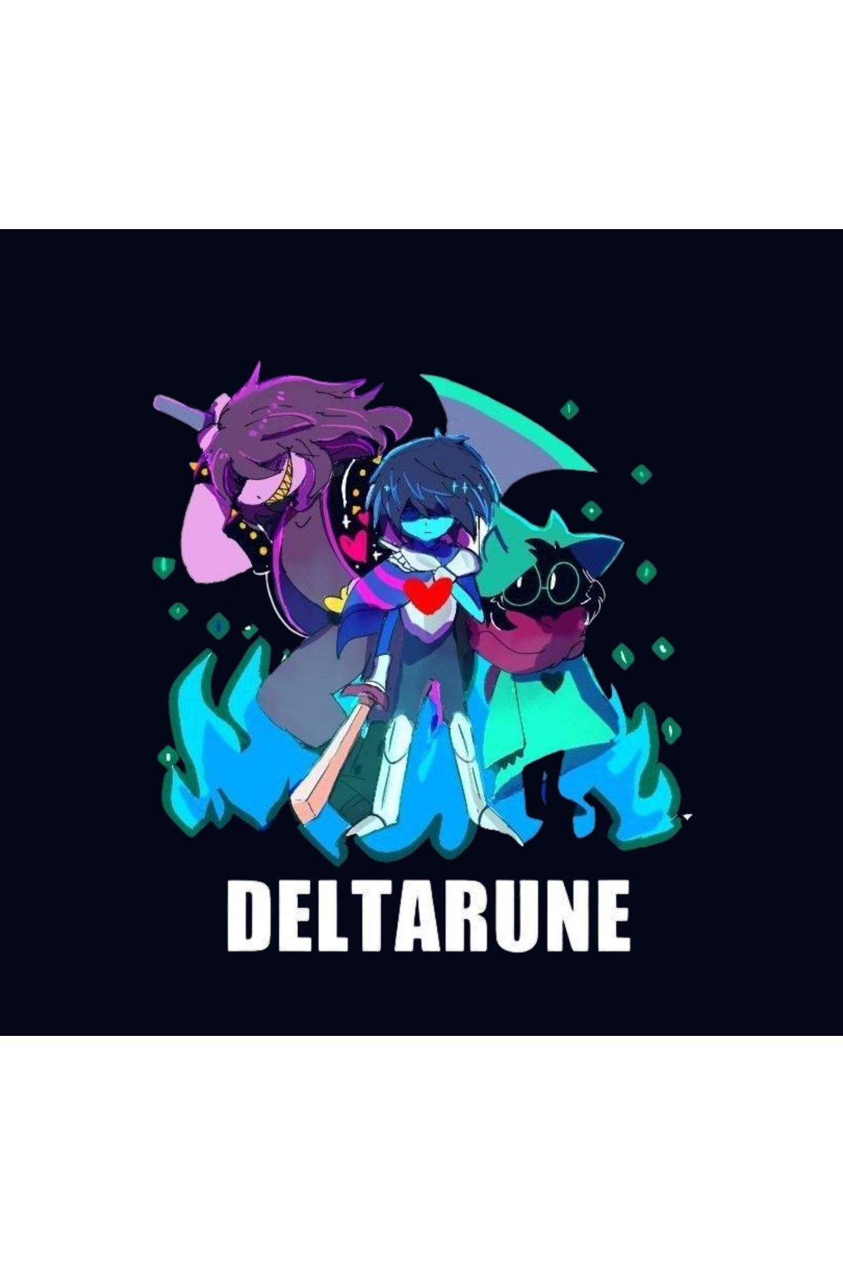 Deltarune – Oyun Baskılı Unisex %100 Pamuk Siyah T-shirt