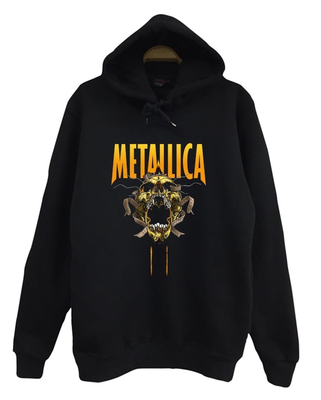 Metallica Baskılı Kapüşonlu Sweatshirt SİYAH - 4XL