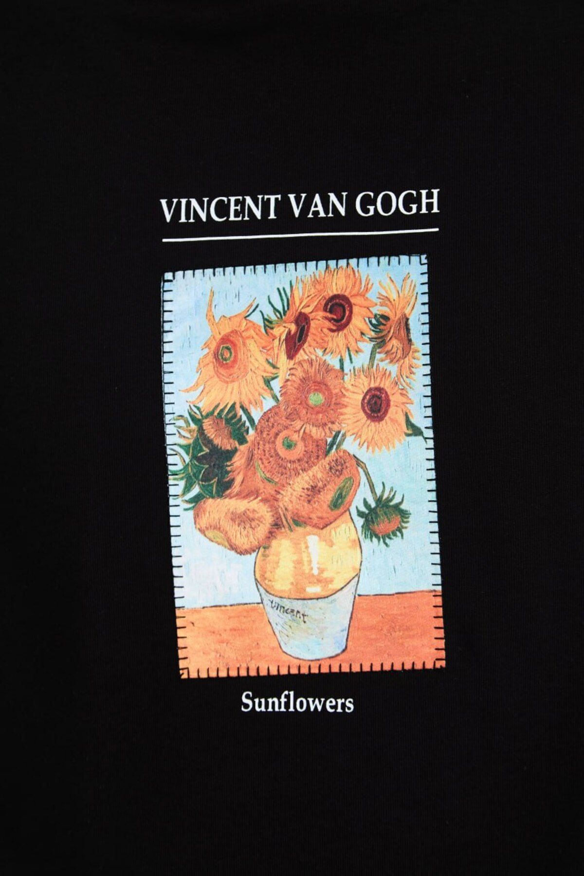Vincent Van Gogh Baskılı, Nakışlı Unisex %100 Pamuk T-shirt