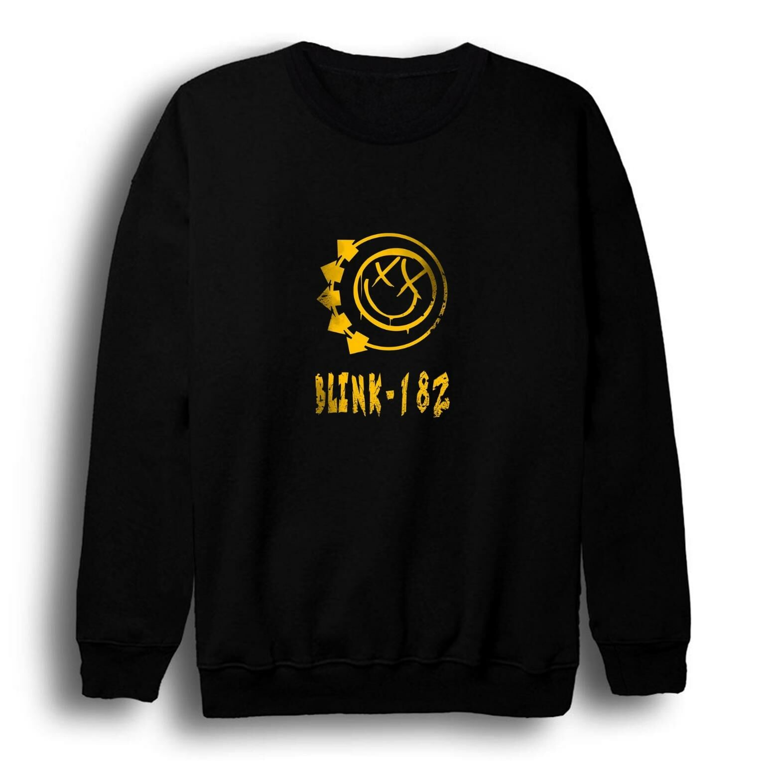 Blink -182 Baskılı Bisiklet Yaka Sweatshirt
