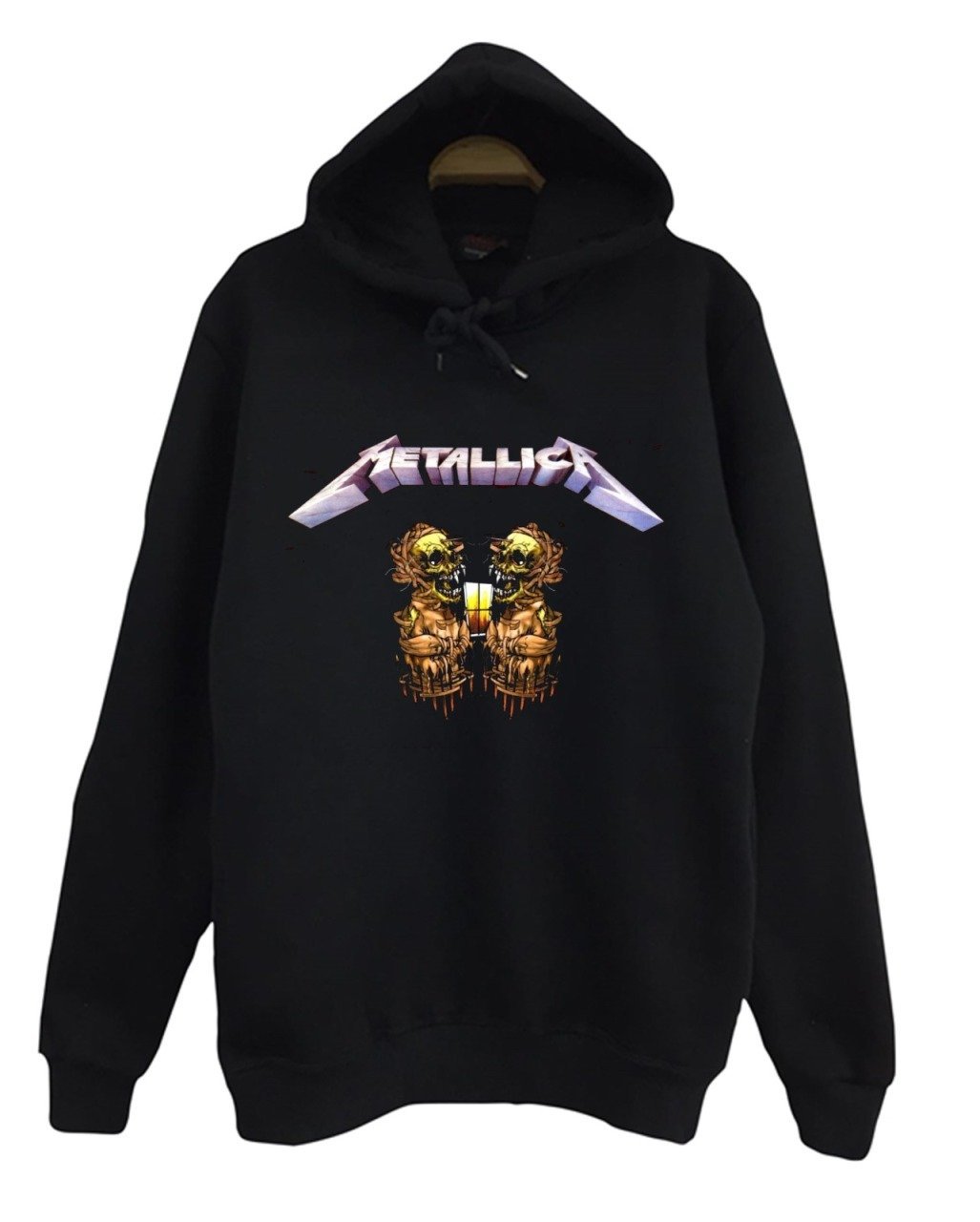 Metallica Baskılı Kapüşonlu Sweatshirt SİYAH - M