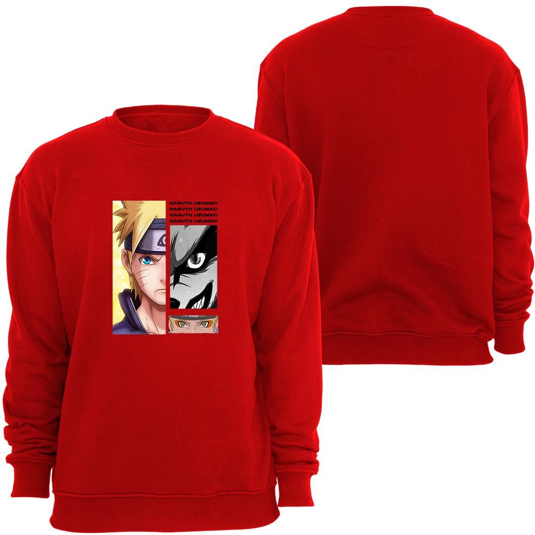 Naruto Anime Baskılı Bisiklet Yaka Sweatshirt