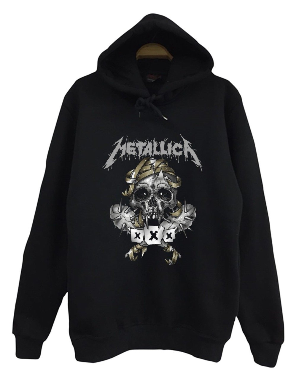 Metallica Baskılı Kapüşonlu Sweatshirt SİYAH - 2XL