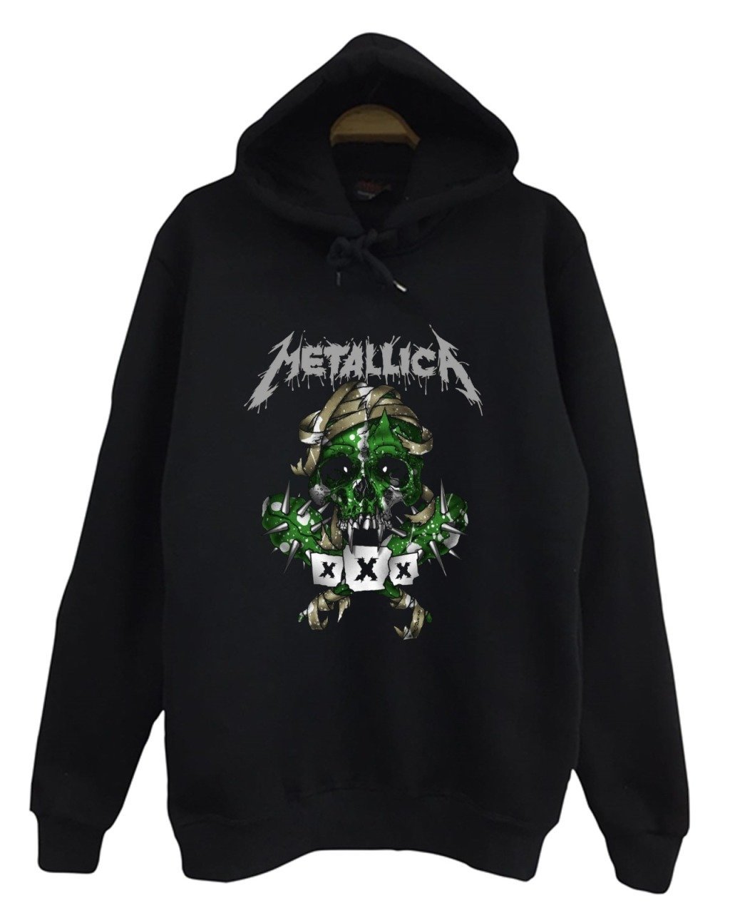 Metallica Baskılı Kapüşonlu Sweatshirt SİYAH - S