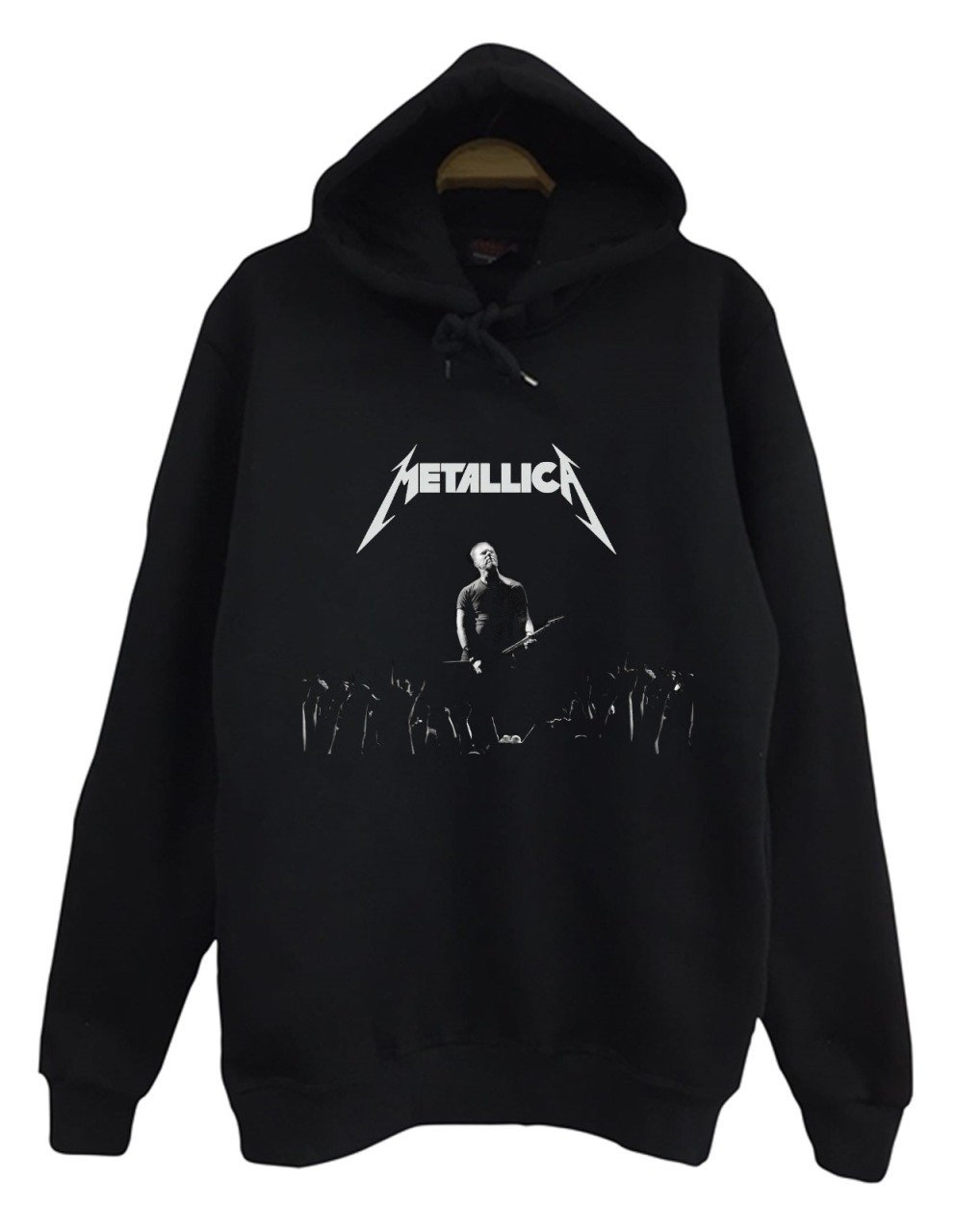 Metallica Baskılı Kapüşonlu Sweatshirt SİYAH - L