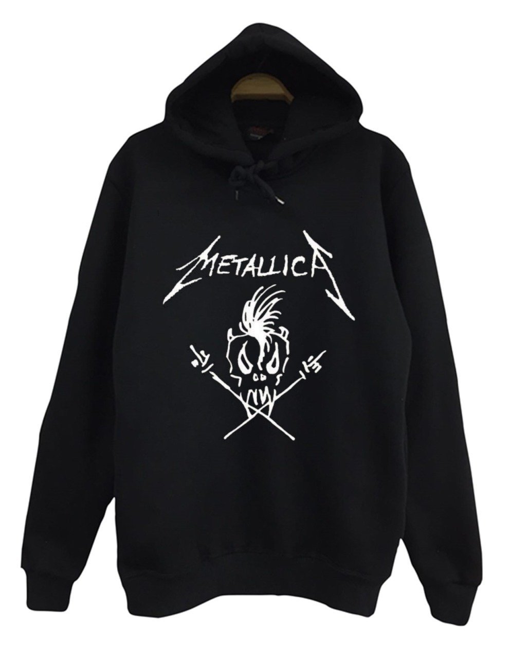 Metallica Baskılı Kapüşonlu Sweatshirt SİYAH - 4XL