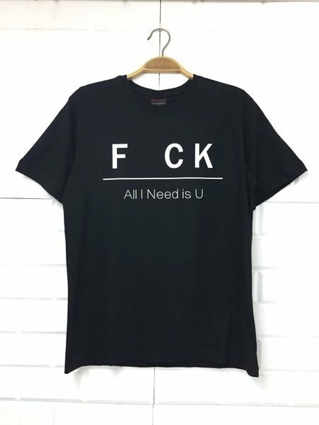 FUCK Baskılı T-shirt