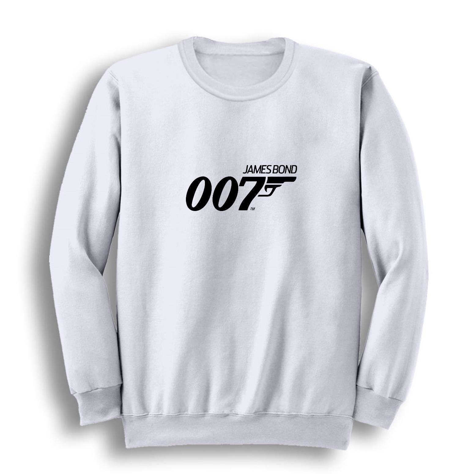 007 James Bond Baskılı Bisiklet Yaka Sweatshirt