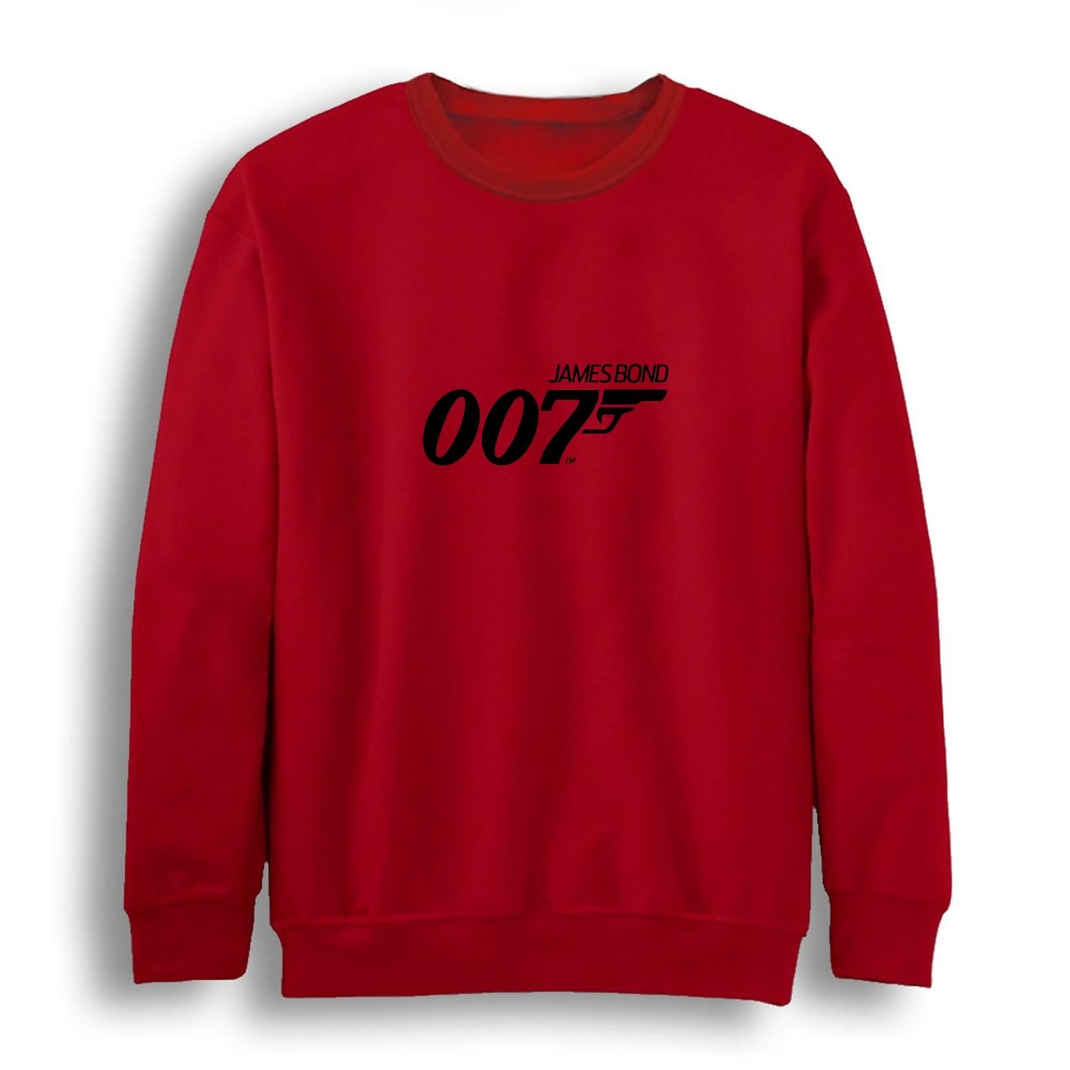 007 James Bond Baskılı Bisiklet Yaka Sweatshirt